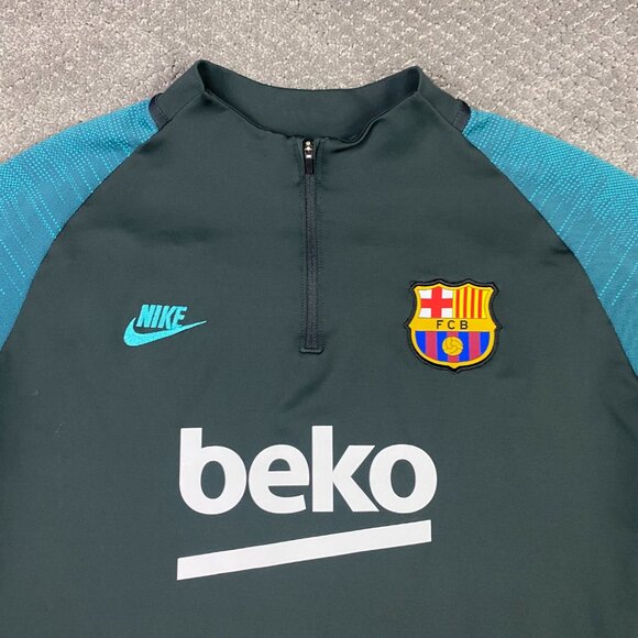 Nike Dry FC Barcelona Strike Drill Top 1/4 Zip Jersey Men's XLGrey Cabana AO5159 - Picture 2 of 9